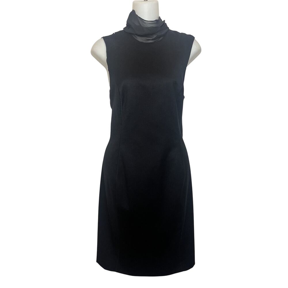 Alexander Wang Sleeveless Dress High Sheer Neck Open Back Women’s Sz 4 6 Black